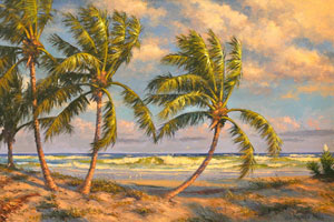 AE Backus "Palm Trees and Surf"