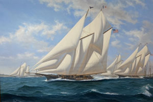 Sappho ,Columbia & Dauntless Citizens Cup Yacht Race Newport RI August 28th 1871