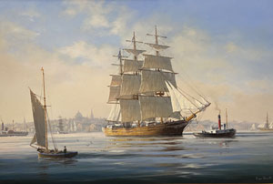 Clipper Ship STAGHOUND Boston Harbor