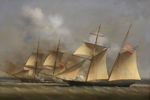 Capture of the English Brig RACHEL by American armed brig SARATOGA, 15th, Dec 1812