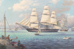 Old Ironsides Boston Harbor c.1850