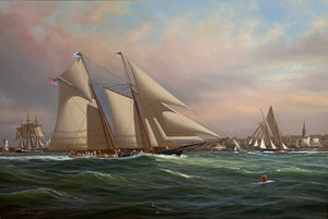 Yacht Dauntless In New York Harbor