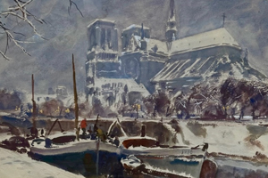 Notre Dame In Snow , Paris
